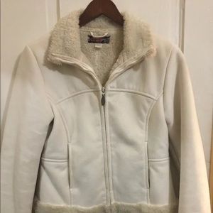 Suede faux fur lined jacket